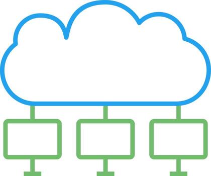 icono de vector de computación en la nube
