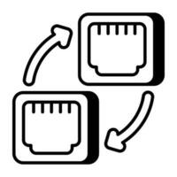 Trendy vector design of ethernet port transfer