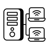 Premium download icon of connected laptop vector