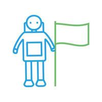 Man with Flag Vector Icon