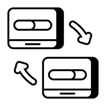 Conceptual linear design icon of exchange vector