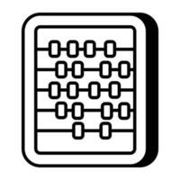 A frame of counting beads, icon of abacus vector