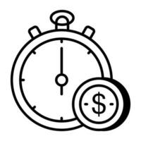 Trendy vector design of time is money