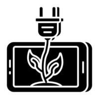 A unique design icon of mobile eco plug vector