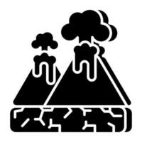 An editable design icon of volcano vector