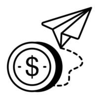 A premium download icon of financial message vector
