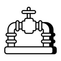 A linear design icon of pipe valve vector