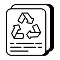 Conceptualizing linear design icon of paper recycling vector