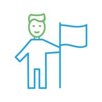 Man setting Flag Vector Icon