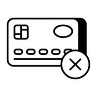 conceptual lineal diseño icono No tarjeta pago vector