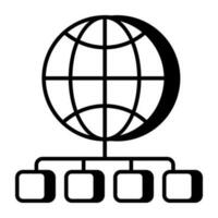 Conceptual linear design icon of global network vector