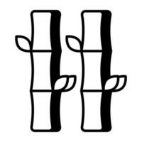 An icon design of bamboo sticks vector
