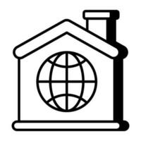 A unique design icon of global home vector