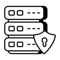 An icon design of server security vector