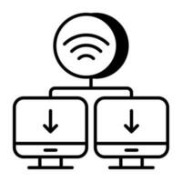prima descargar icono de conectado monitores vector