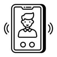 A unique design icon of mobile video call vector