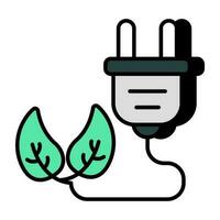 A unique design icon of eco plug vector