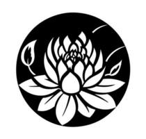 Vector icon of black and white flower