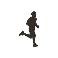 vector runner, silhouette man running