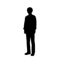 Silhouette man standing vector illustration