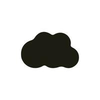 Solid cloud illustration, glyph icon vector