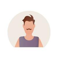 Avatar of a young man. Isolated. Cartoon style. vector