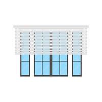 Large window with blinds. Isolated Cartoon style. vector