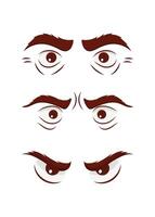 Set of eyes in flat style. Isolated on white background. Vector illustration.