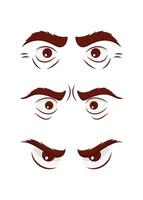 Set of eyes in flat style. Isolated on white background. Vector illustration.