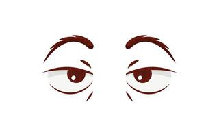 Calm eyes in flat style. Isolated on white background. Vector illustration.