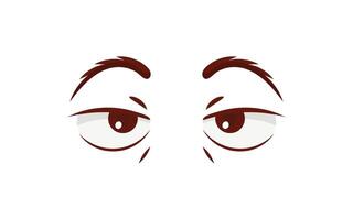 Calm eyes in flat style. Isolated on white background. Vector illustration.