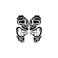 Tribal mask. Black tattoo in the style of the ancient tribes. Maori style. Vector illustration isolated on white background.