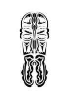 Maori style face. Black tattoo patterns. Isolated. Vector illustration.