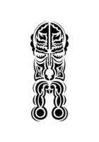 Mask in the style of the ancient tribes. Black tattoo patterns. Isolated. Vetcor. vector