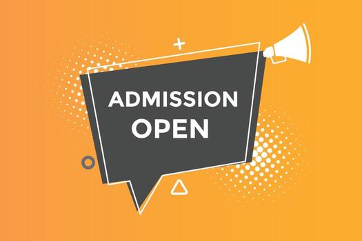 Admission open button web banner templates. Vector Illustration