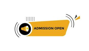 Admission open button web banner templates. Vector Illustration