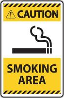 Sign showing allowed smoking area spots On White Background vector