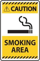 Sign showing allowed smoking area spots On White Background vector