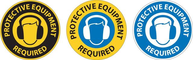 Symbol Floor Sign, Protective Equipment Required vector
