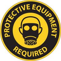 Symbol Floor Sign, Protective Equipment Required vector