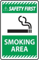 Sign showing allowed smoking area spots On White Background vector