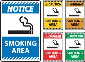 Sign showing allowed smoking area spots On White Background vector