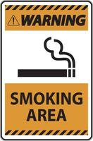 Sign showing allowed smoking area spots On White Background vector