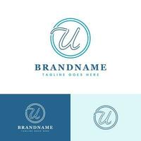 Simple Letter U With Circle Logo, suitable for any modern business with U initial. vector