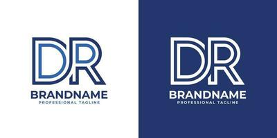Letter DR Line Monogram Logo, suitable for any business with DR or RD initials. vector