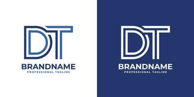 Letter DT Line Monogram Logo, suitable for any business with DT or TD initials. vector