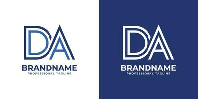 Letter DA Line Monogram Logo, suitable for any business with DA or AD initials. vector