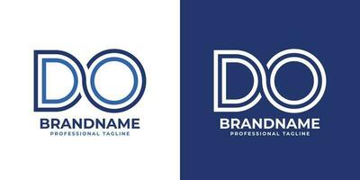 Letter DO Line Monogram Logo, suitable for any business with DO or OD initials. vector