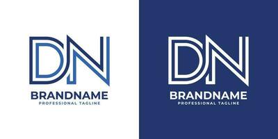 Letter DN Line Monogram Logo, suitable for any business with DN or ND initials. vector