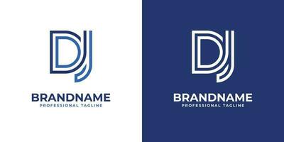 Letter DJ Line Monogram Logo, suitable for any business with DJ or JD initials. vector